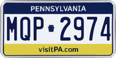 PA license plate MQP2974
