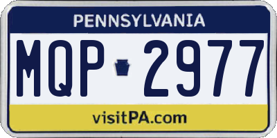 PA license plate MQP2977