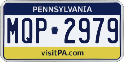 PA license plate MQP2979