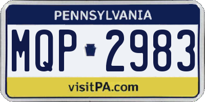 PA license plate MQP2983