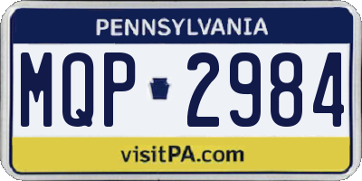 PA license plate MQP2984