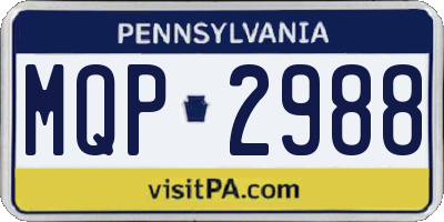 PA license plate MQP2988