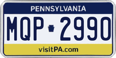 PA license plate MQP2990