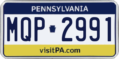 PA license plate MQP2991