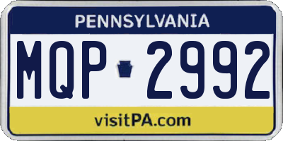PA license plate MQP2992