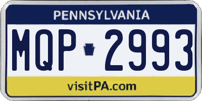 PA license plate MQP2993