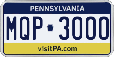 PA license plate MQP3000
