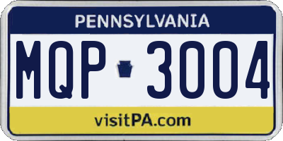 PA license plate MQP3004