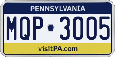 PA license plate MQP3005