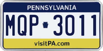 PA license plate MQP3011