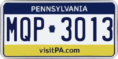PA license plate MQP3013