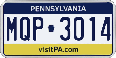 PA license plate MQP3014