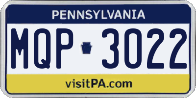 PA license plate MQP3022