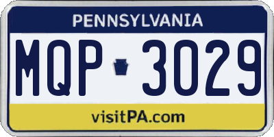 PA license plate MQP3029