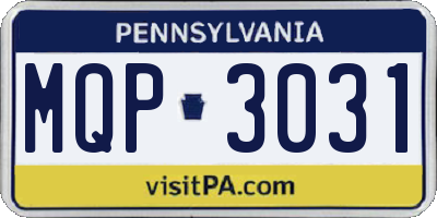 PA license plate MQP3031