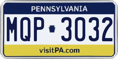 PA license plate MQP3032