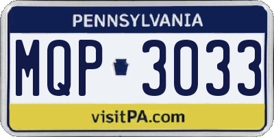PA license plate MQP3033