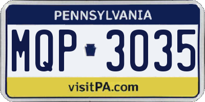 PA license plate MQP3035