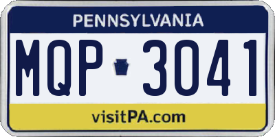 PA license plate MQP3041