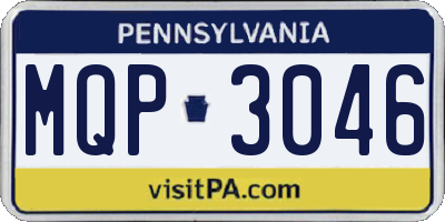 PA license plate MQP3046