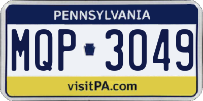 PA license plate MQP3049
