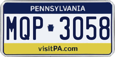 PA license plate MQP3058