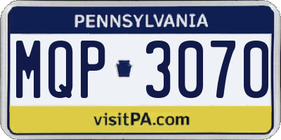 PA license plate MQP3070