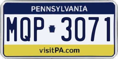 PA license plate MQP3071