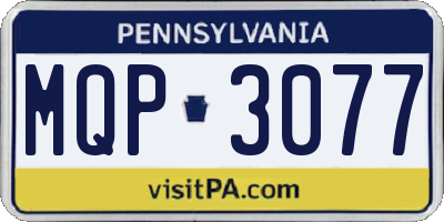 PA license plate MQP3077