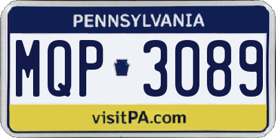PA license plate MQP3089