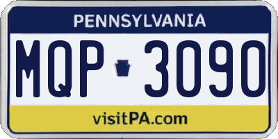 PA license plate MQP3090
