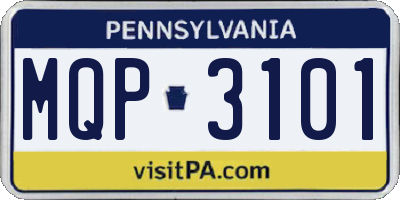 PA license plate MQP3101