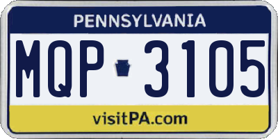 PA license plate MQP3105