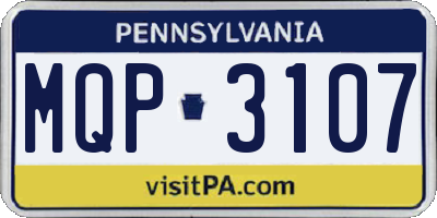 PA license plate MQP3107