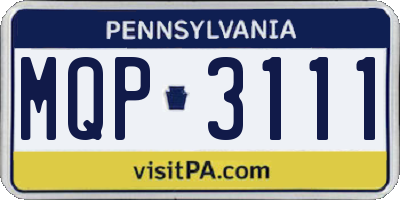 PA license plate MQP3111