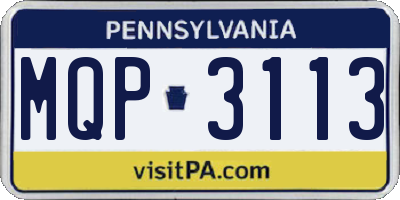 PA license plate MQP3113