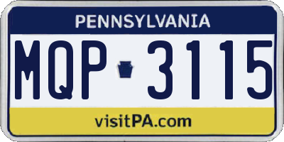 PA license plate MQP3115
