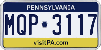 PA license plate MQP3117