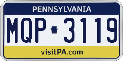 PA license plate MQP3119