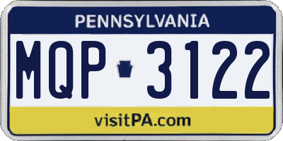 PA license plate MQP3122