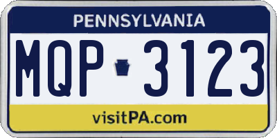 PA license plate MQP3123