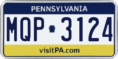 PA license plate MQP3124