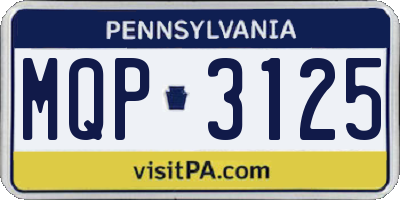 PA license plate MQP3125