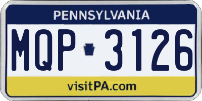 PA license plate MQP3126