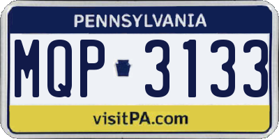 PA license plate MQP3133