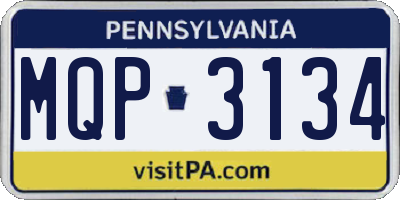 PA license plate MQP3134