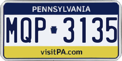 PA license plate MQP3135