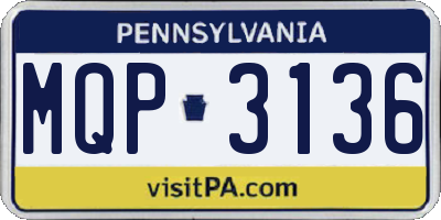 PA license plate MQP3136
