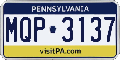 PA license plate MQP3137