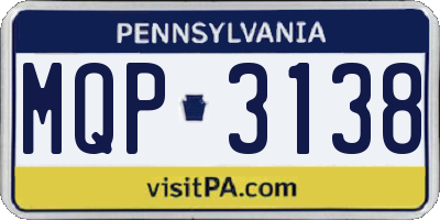 PA license plate MQP3138